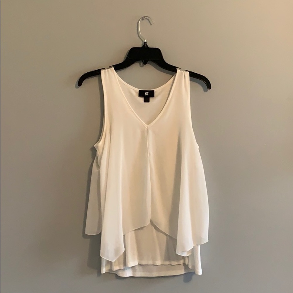 White blouse with sheer layer